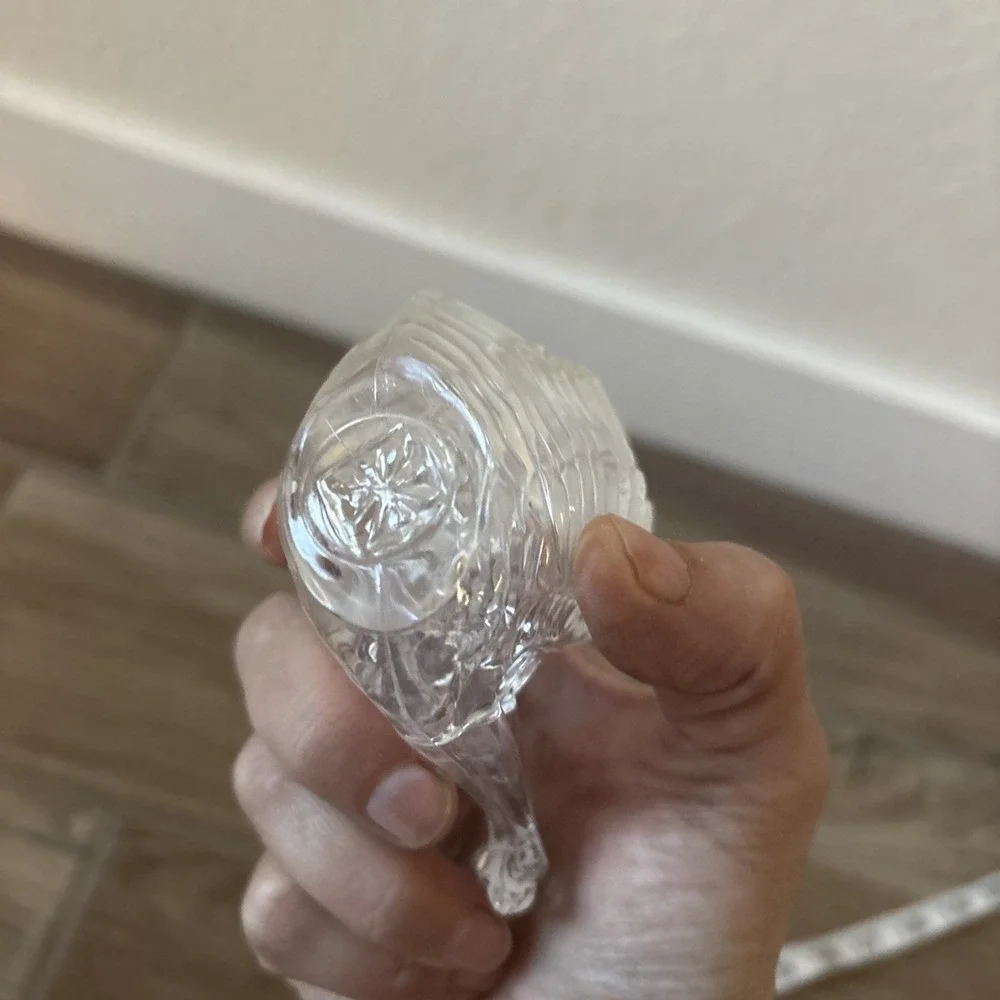 3 Vintage 60's Collectible Clear Plastic Swan Decorative Figurine Trinket Holder